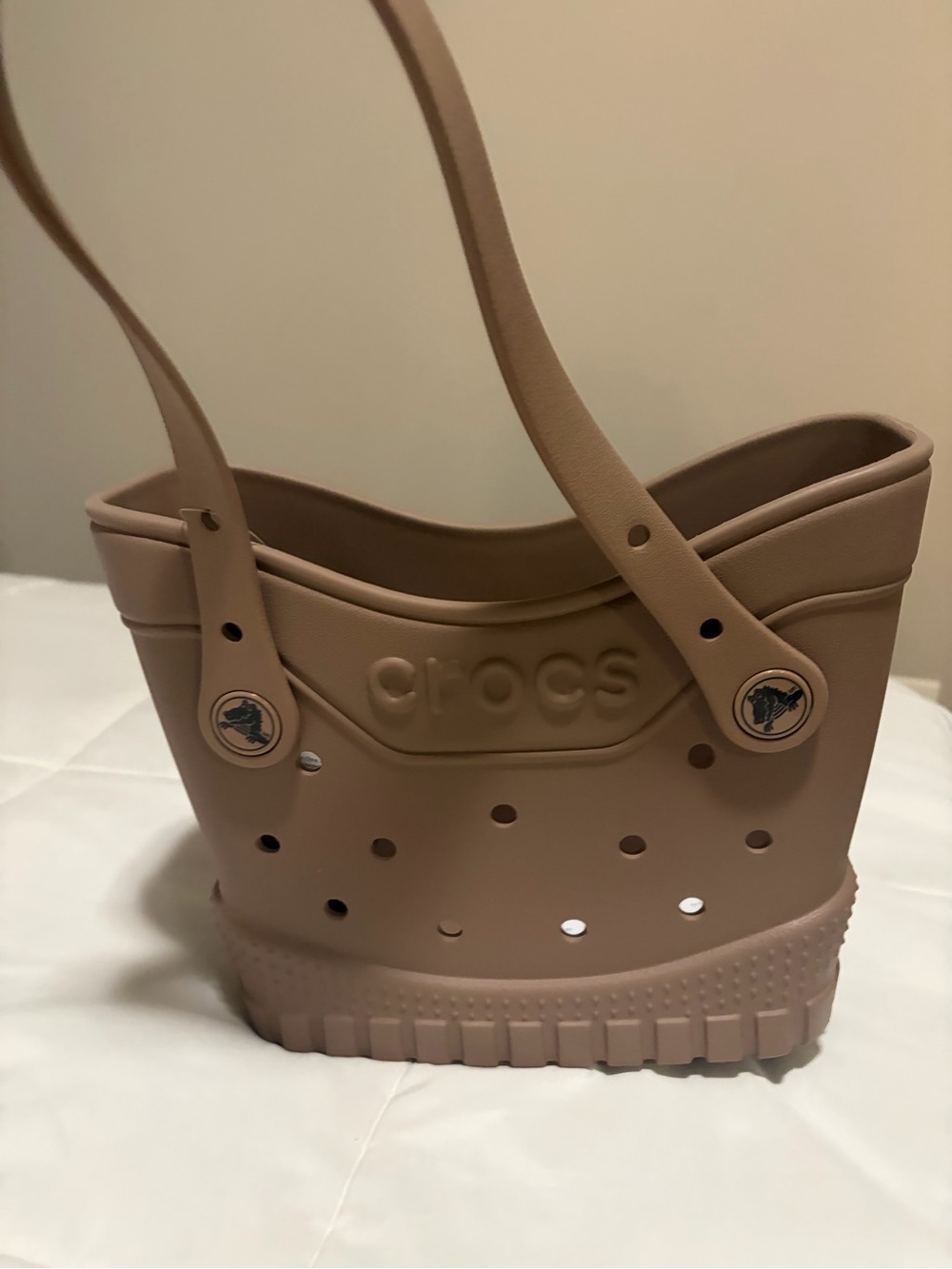 CROCS Small Tote Bag in Taupe Brown - Picture 6 of 6
